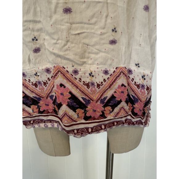 Mudd Tank Top Womens Large Boho Floral Embroidered Crochet Trim Summer Festival - Picture 4 of 11